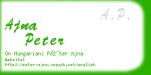 ajna peter business card